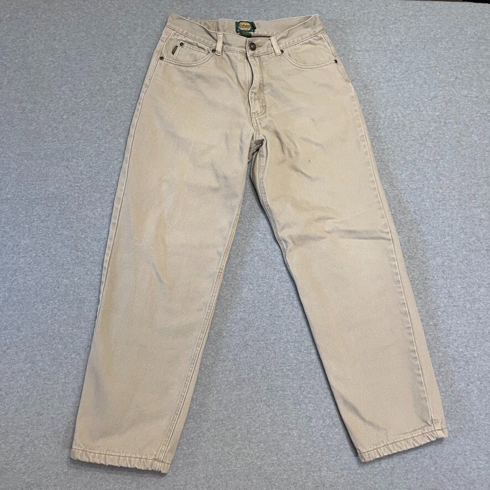 Cabelas Jeans Mens 31X30 Beige Tapered Fleece‎ Lined Outdoor Denim Tag 33X34